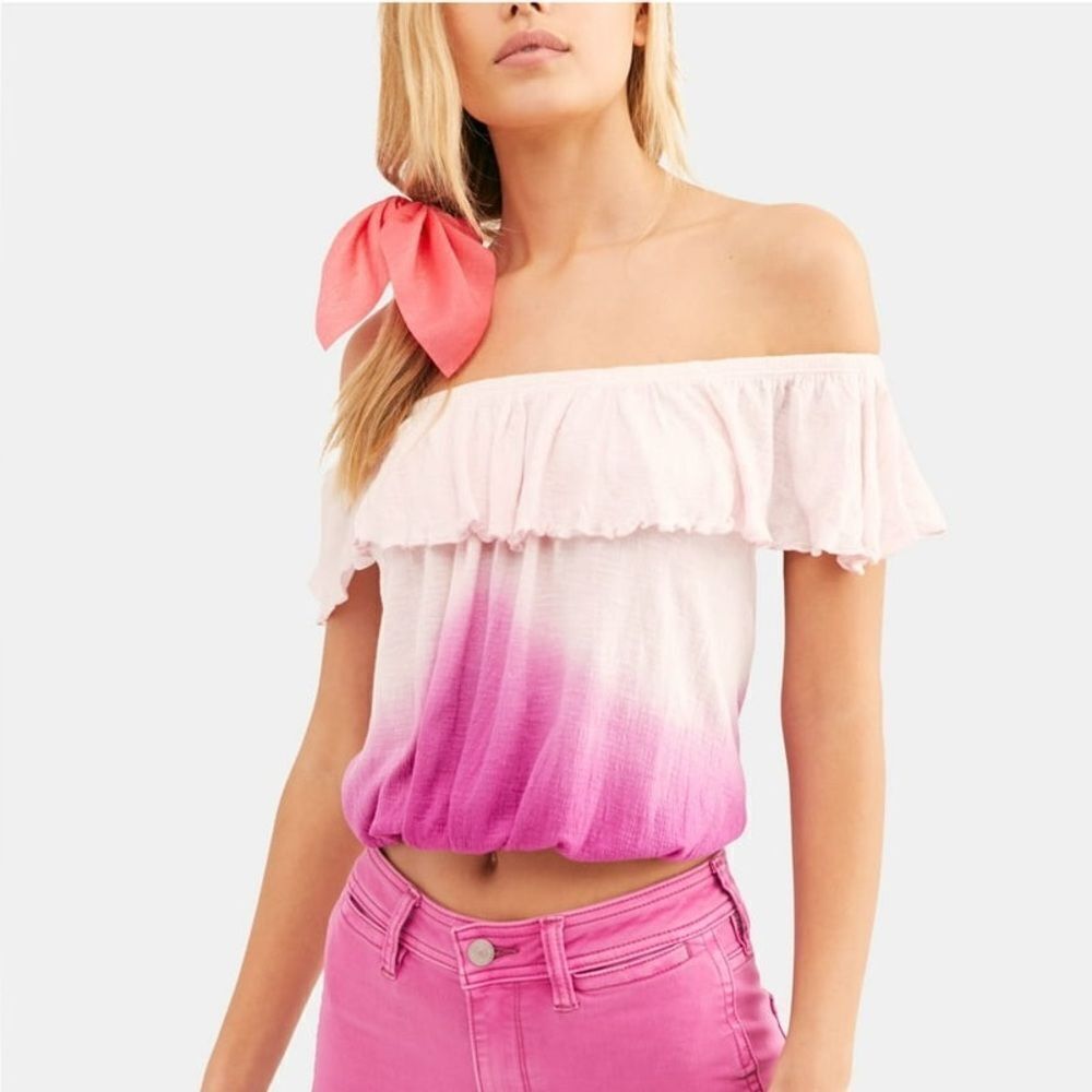 Free People Cora Lee Ombre Ruffled Tank Top
